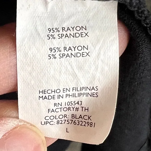 Daisy Fuentes Moda Black Sleeveless V Neck Drape Tunic Top Women's Size L - Picture 4 of 4